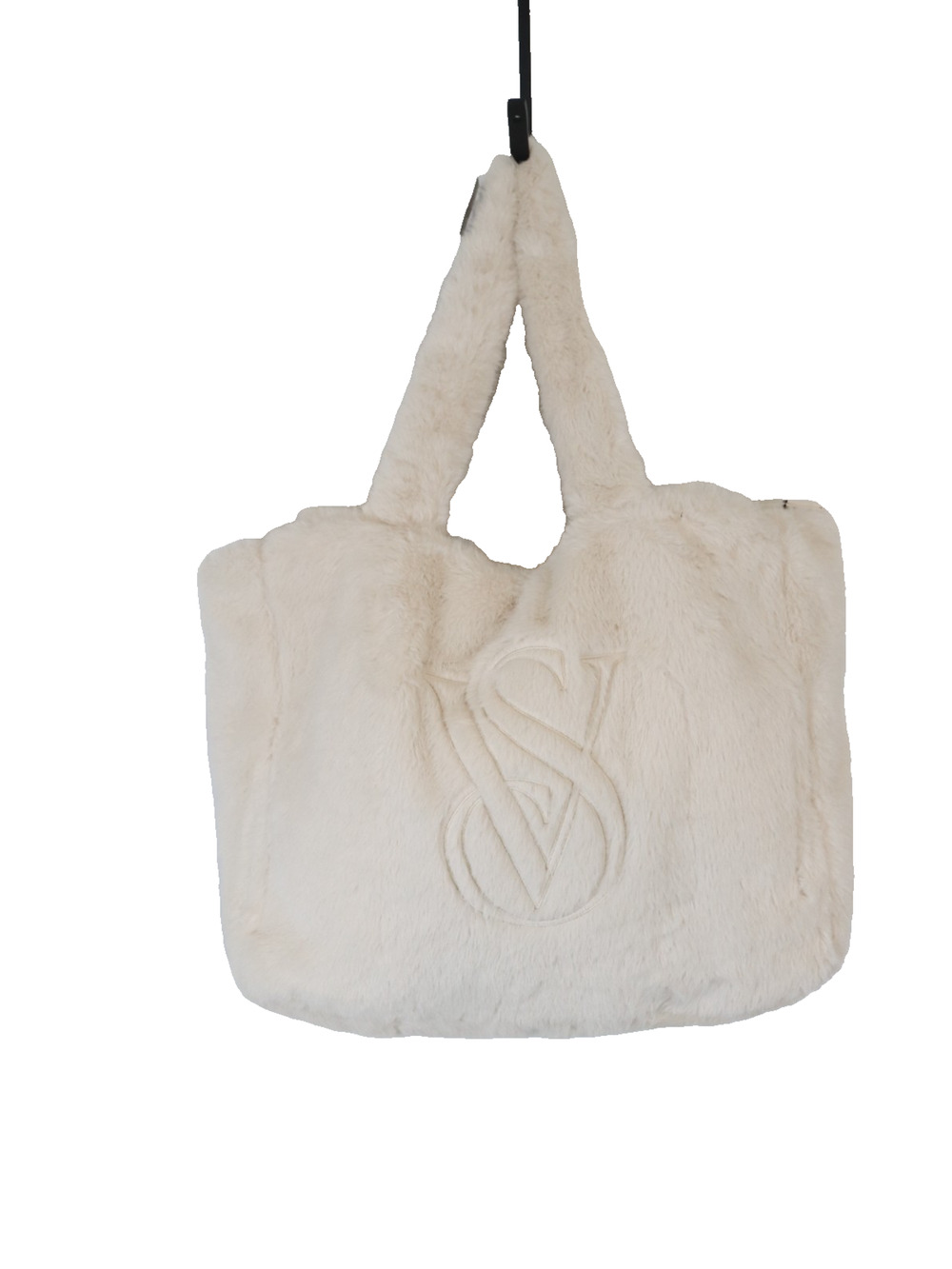 NWT Victoria's Secret White Faux Fur Shoulder Bag Fluffy Soft